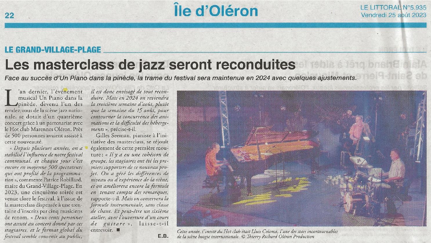 Stage Jazz Articles Presse